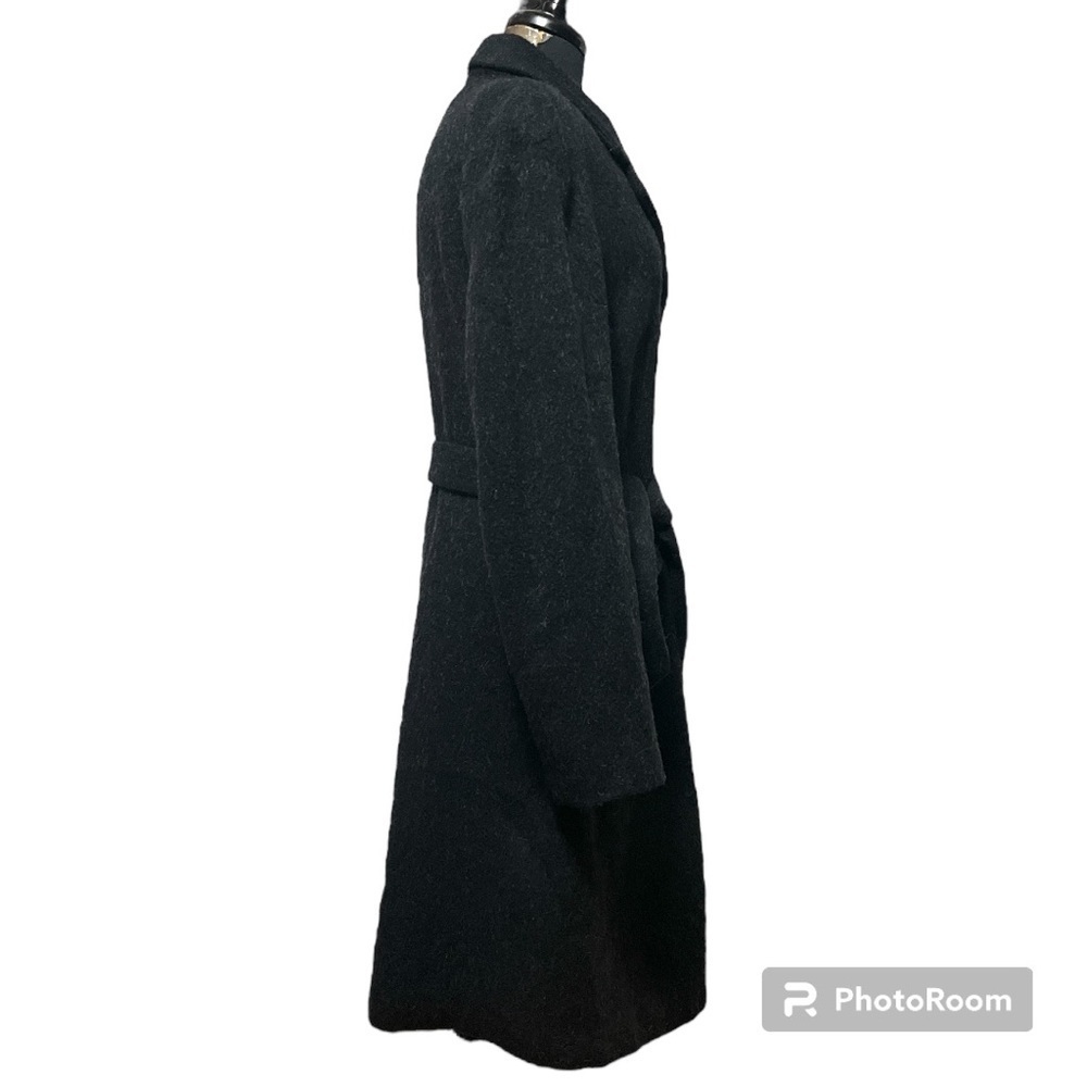 Vintage 90’s Y2K Women’s Long  Coat 🧥 Black/Dark Grey Wool Blend EUC - Picture 2 of 10